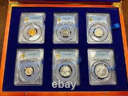 Pcgs Pr64-66+ 1942 6 Coin Proof Set Type 1 Type 2 Nickel Silver Walking Half