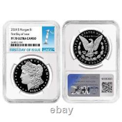 Presale 2024-S Proof $1 Morgan and Peace Silver Dollar 2pc Set NGC PF70UC F
