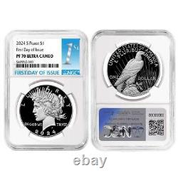 Presale 2024-S Proof $1 Morgan and Peace Silver Dollar 2pc Set NGC PF70UC F