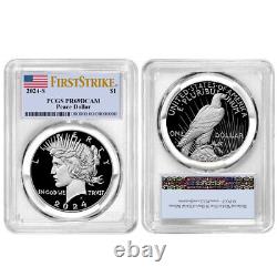 Presale 2024-S Proof $1 Morgan and Peace Silver Dollar 2pc Set PCGS PR69DCA