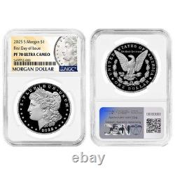 Presale 2025-S Proof $1 Morgan and Peace Silver Dollar 2pc Set NGC PF70UC F