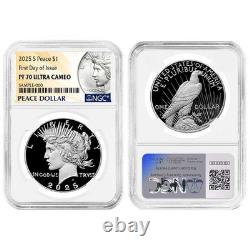 Presale 2025-S Proof $1 Morgan and Peace Silver Dollar 2pc Set NGC PF70UC F
