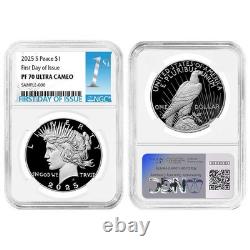 Presale 2025-S Proof $1 Morgan and Peace Silver Dollar 2pc Set NGC PF70UC F