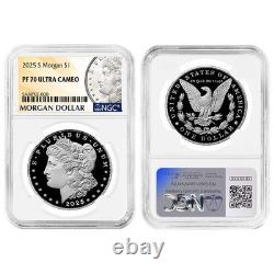 Presale 2025-S Proof $1 Morgan and Peace Silver Dollar 2pc Set NGC PF70UC M