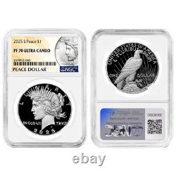 Presale 2025-S Proof $1 Morgan and Peace Silver Dollar 2pc Set NGC PF70UC M