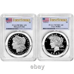 Presale 2025-S Proof $1 Morgan and Peace Silver Dollar 2pc Set PCGS PR70DCA