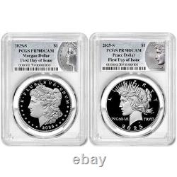 Presale 2025-S Proof $1 Morgan and Peace Silver Dollar 2pc Set PCGS PR70DCA