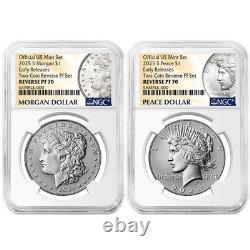 Presale 2025-S Reverse Proof $1 Morgan and Peace Silver Dollar 2pc Set NGC