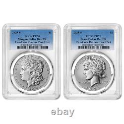 Presale 2025-S Reverse Proof $1 Morgan and Peace Silver Dollar 2pc Set PCGS