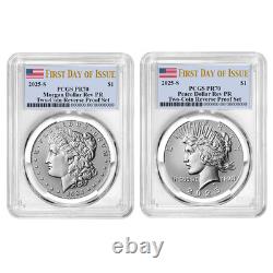 Presale 2025-S Reverse Proof $1 Morgan and Peace Silver Dollar 2pc Set PCGS