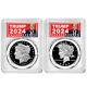 Presale 2pc Set 2024-s $1 Proof Morgan And Peace Silver Dollar Pcgs Pr69d