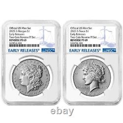 Presale 2pc Set 2025-S Reverse Proof $1 Morgan and Peace Silver Dollar NGC