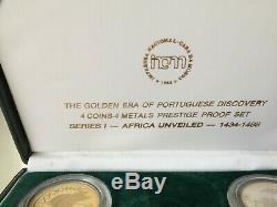 Prestige Portuguese Proof Set 1988 Gold, Silver, Platinum & Palladium Coins COA
