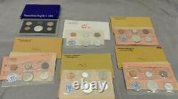 Proof Set Lot 1962 1963 1964 Silver Quarter Half Dollar Some withEnvelopes +1968