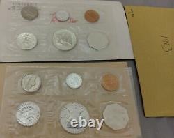 Proof Set Lot 1962 1963 1964 Silver Quarter Half Dollar Some withEnvelopes +1968