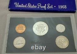 Proof Set Lot 1962 1963 1964 Silver Quarter Half Dollar Some withEnvelopes +1968