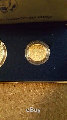 Proof U. S. Constitution 2 Coin Set, 1987- Gold $5 Half Eagle and Silver $1.00
