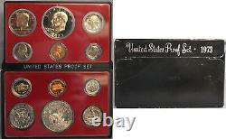 Proof set 1970 1979 Proof set run 10 box lot US MINT (OGP) 57 Coins