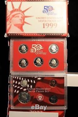 Proof set Silver 1999 2012, 14 complete sets 169 coins US MINT Run lot