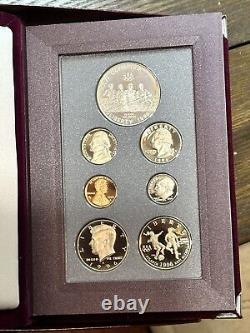 RARE 1996 S Prestige Proof Set 90% Silver Dollar. 7 Coins WithCOA