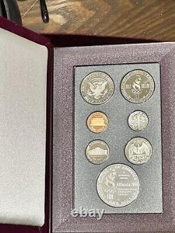 RARE 1996 S Prestige Proof Set 90% Silver Dollar. 7 Coins WithCOA