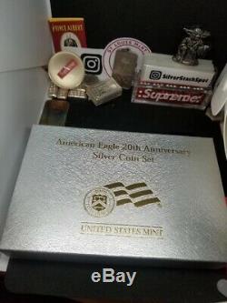 Reverse & Proof 2006-W (3-Coin) Silver Eagle Set withBox & CoA 20th Anniversary