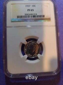 SILVER 1957 Proof Set NGC PF 65 to 67 GREAT PRICE and FREE SHIPPING