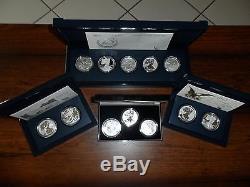 SILVER EAGLE PROOF SETS sets 2006, 2011, 2012-s, 2013-w sets with boxes & COA'S