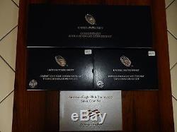 SILVER EAGLE PROOF SETS sets 2006, 2011, 2012-s, 2013-w sets with boxes & COA'S