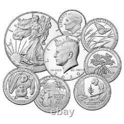 Sale Price 2020 S 2.5 oz US Mint Limited Edition Proof Silver 8-Coin Set. 999