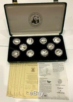 Set 25 Silver Proof Coins of 1986-1988 25th Anniversary World Wildlife Fund WWF