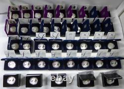 Set Of (40) 1986 to 2025 Proof Silver Eagles withOGP & COA