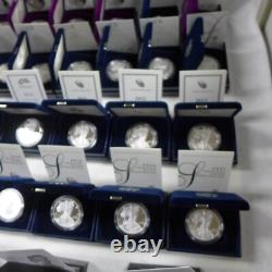 Set Of (40) 1986 to 2025 Proof Silver Eagles withOGP & COA