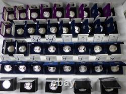 Set Of (40) 1986 to 2025 Proof Silver Eagles withOGP & COA