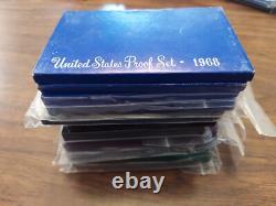 Set of 10 US Mint Proof Sets ('68,'69,'70,'71,'79,'80,'81,'88,'93,'95)