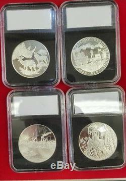 Set of 19 sterling silver coins proof condition