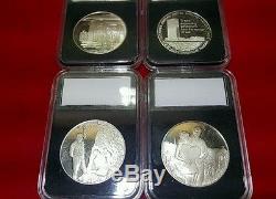 Set of 19 sterling silver coins proof condition