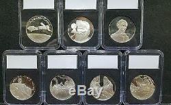 Set of 19 sterling silver coins proof condition