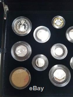 Silver Proof United Kingdom 2017 Coins Set including New £1 Coin with COA