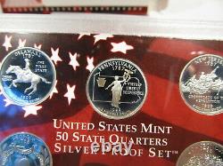 Silver US Proof Set Lot (21) Different Dates from 1999-2019 Complete w COA AJ509