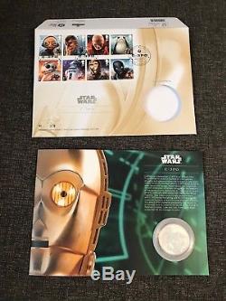 Star Wars Silver Proof Coin/Medal Cover Full Set(Limited Edition) Royal Mail