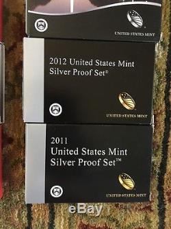 Superb Lot of 10 US Silver Proof Sets, 2006 2015