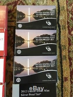 Superb Lot of 10 US Silver Proof Sets, 2006 2015