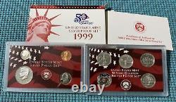 TEN (10) U. S. Mint SILVER PROOF sets 1999 through 2008