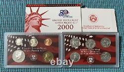 TEN (10) U. S. Mint SILVER PROOF sets 1999 through 2008