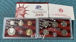 TEN (10) U. S. Mint SILVER PROOF sets 1999 through 2008