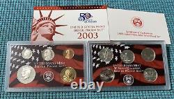 TEN (10) U. S. Mint SILVER PROOF sets 1999 through 2008