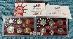 TEN (10) U. S. Mint SILVER PROOF sets 1999 through 2008