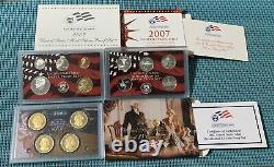 TEN (10) U. S. Mint SILVER PROOF sets 1999 through 2008