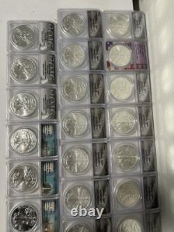 The Most Complete Set of ANACS American Silver Eagles You Will Ever Find! 50 Oz